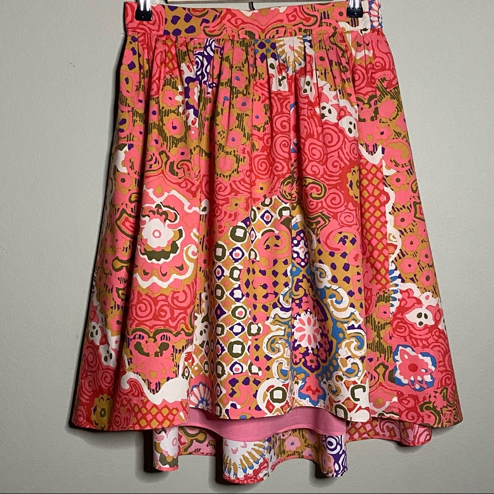 J. Crew Multicolor Paisley Pleat Front Hi Lo Skirt